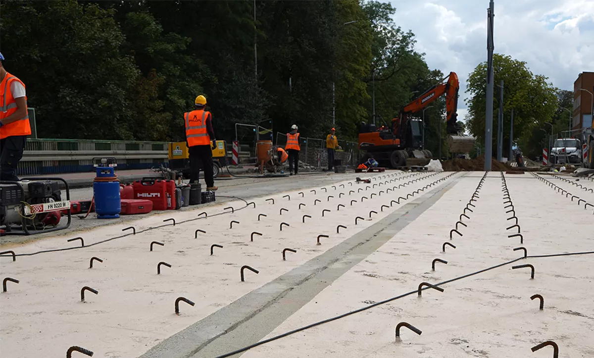 Al. Powstańców Wielkopolskich, Szczecin. Rozbudowa torowiska
